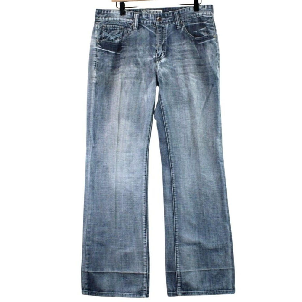 Ecko Unltd Mens Jeans W34 Blue Wash Relaxed Fit Denim Pants Y2K Streetwear